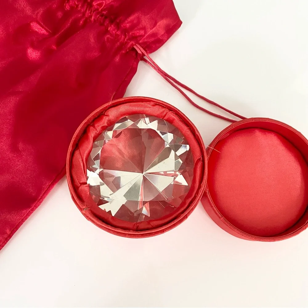 Crystal Diamond Paperweight Desk Accent